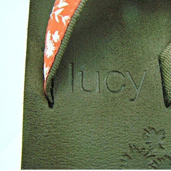 Lucy Floral Flip Flops Brown Cushioned Footbed - Picture 7 of 11